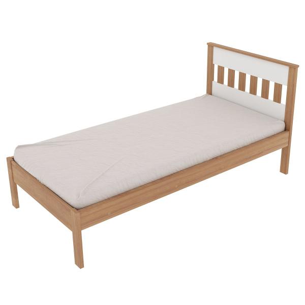 Imagem de Cama de Solteiro Amendoa/Branco Cm8006 - Tecno Mobili