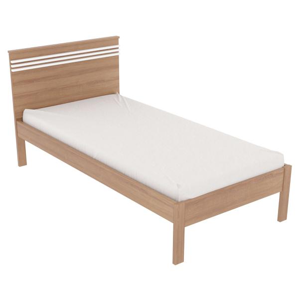 Imagem de Cama de Solteiro Amendoa/Branco Cm8010 - Tecno Mobili