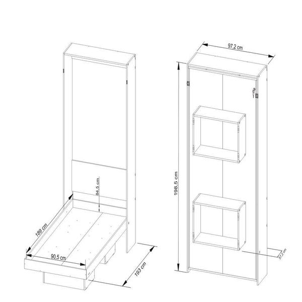 Imagem de Cama de Solteiro Articulada com 2 Nichos - Amêndoa