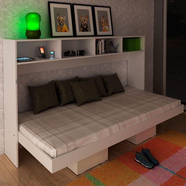 Imagem de Cama de Solteiro Articulável 6 Prateleiras Branco Cm8020 - Tecno Mobili