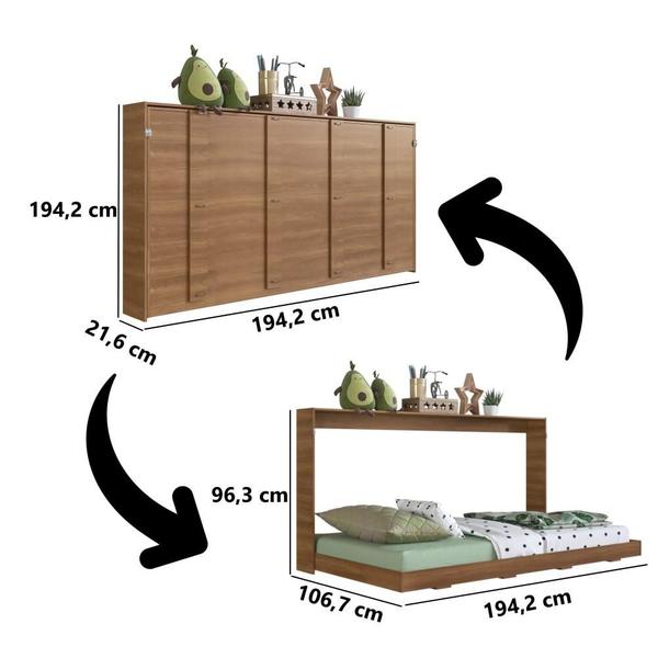 Imagem de Cama de Solteiro Articulável Horizontal Phoenix Art In Móveis Marrom