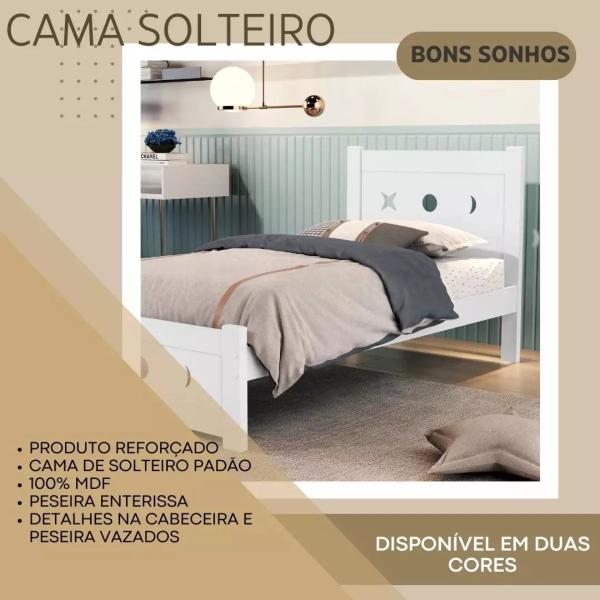 Imagem de Cama De Solteiro Astronauta Galáxia Lua Sol Juvenil Moderna Resistente100% MDF Cores Disponíveis