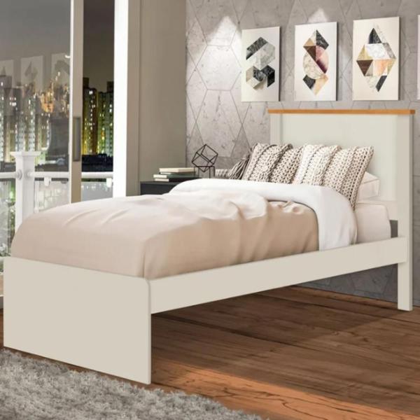 Imagem de Cama de solteiro Barcelona Off White/ Nature  Tebarrot