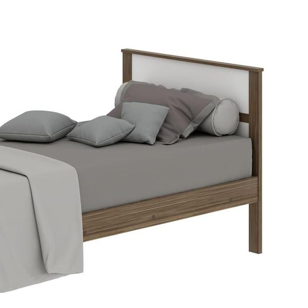 Imagem de Cama de Solteiro CM8004 Nogal/Branco Tecnomobili