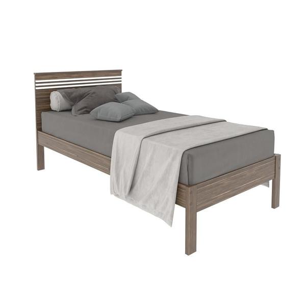 Imagem de Cama de Solteiro CM8010 Para Colchão de 88cm Nogal/Branco - Tecno