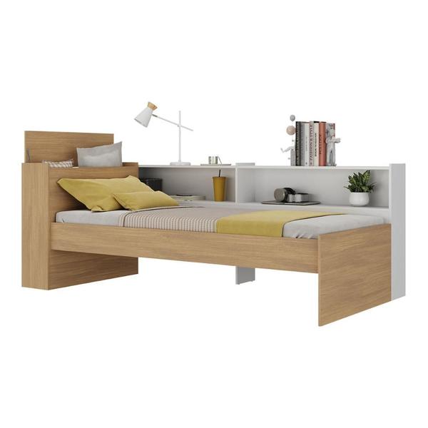 Cama de Solteiro com Colchão Incluso Baú Embutido e Prateleira Multimóveis MP4260 Imagem de Cama de Solteiro com Colchão Incluso Baú Embutido e Prateleira Multimóveis MP4260