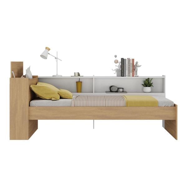 Cama de Solteiro com Colchão Incluso Baú Embutido e Prateleira Multimóveis MP4260 Imagem de Cama de Solteiro com Colchão Incluso Baú Embutido e Prateleira Multimóveis MP4260