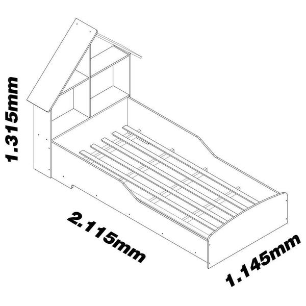 Imagem de Cama de Solteiro Gelius Casinha MDF 131,5x114,5x211,5cm