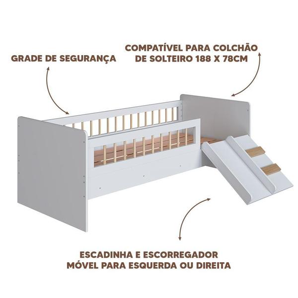 Imagem de Cama De Solteiro Infantil Branco Montessoriana