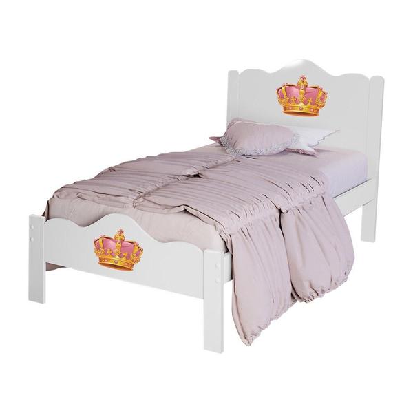 Imagem de Cama De Solteiro Infantil Em MDF Nina Branco Princesa Basoto