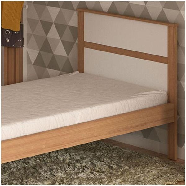 Imagem de Cama De Solteiro Madeira Cm8004 Amêndoa/branco