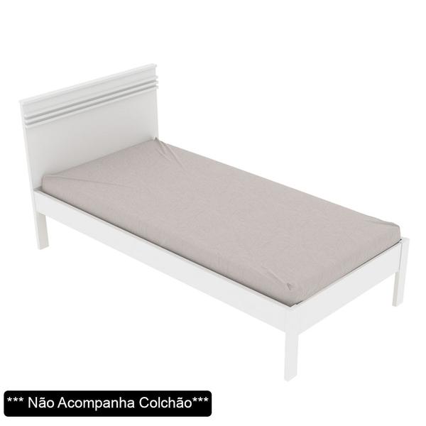 Imagem de Cama de Solteiro Madeira CM8010 Branco - Tecno Mobili