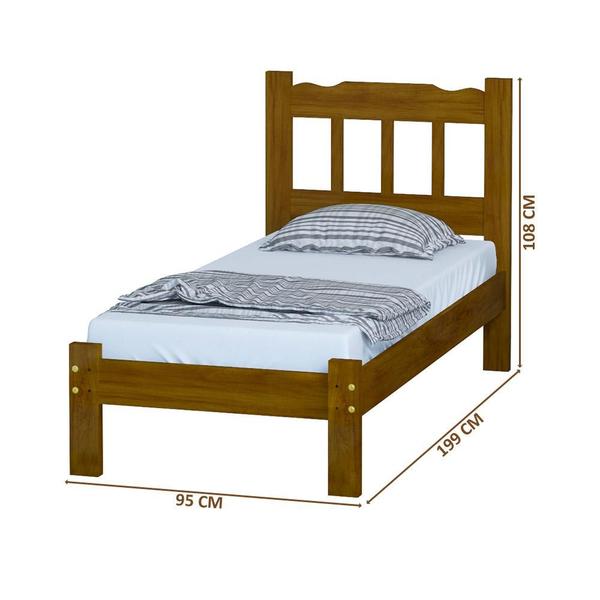 Cama De Solteiro Madeira Maciça Imbuia Perola Nemargi Imagem de Cama De Solteiro Madeira Maciça Imbuia Perola Nemargi
