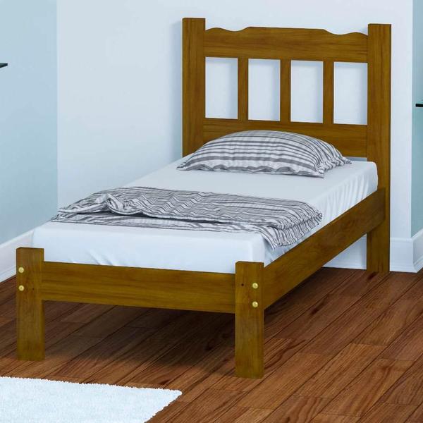 Cama De Solteiro Madeira Maciça Imbuia Perola Nemargi Imagem de Cama De Solteiro Madeira Maciça Imbuia Perola Nemargi