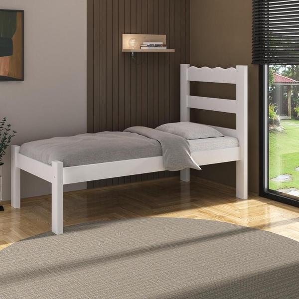 Imagem de Cama de Solteiro Madeira Maciça para Colchão 78/88x188cm Multimóveis CR35254