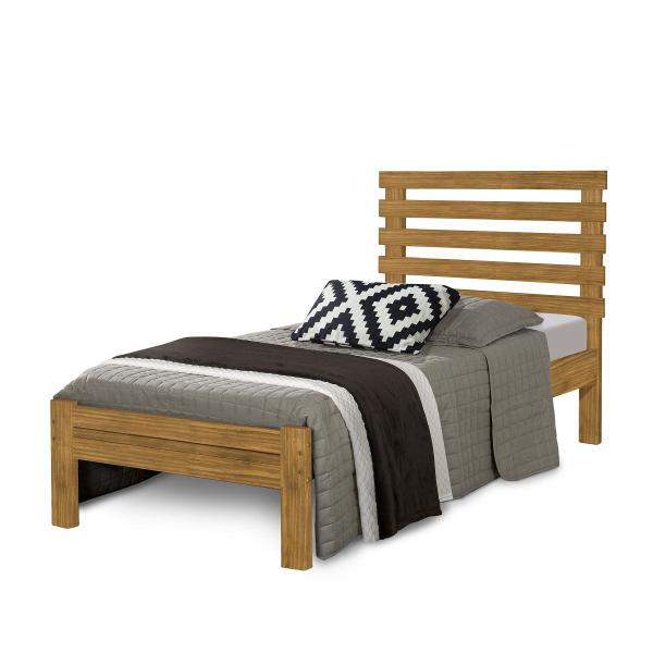 Cama de Solteiro Madeira Maciça Rebeca Cor Imbuia - ATRAENTE Imagem de Cama de Solteiro Madeira Maciça Rebeca Cor Imbuia
