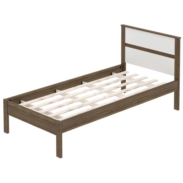 Imagem de Cama de Solteiro Nogal/Branco Cm8004 - Tecno Mobili