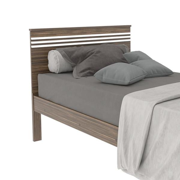 Imagem de Cama de Solteiro para Colchão 88 x 188 cm Multimóveis CR35014 Nogal/Branca