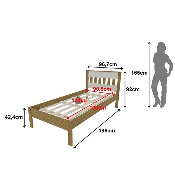 Imagem de Cama de solteiro para colchão 88cm CM8006 Tecno Mobili