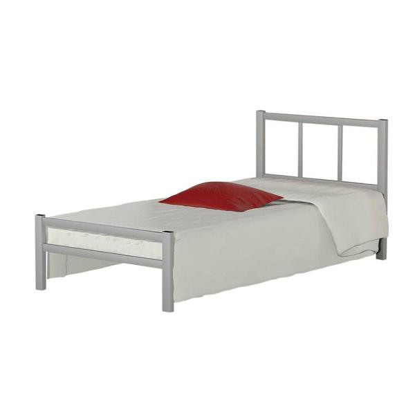 Imagem de Cama De Solteiro Tubular Com Colchão 78 Cinza Primo Art