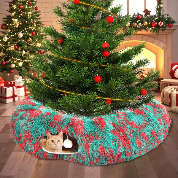 Imagem de Cama de túnel para gatos LUCKITTY Christmas Warm Fluffy Plush