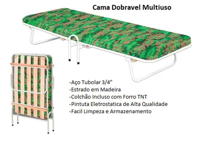 Imagem de Cama dobravel campanha multiuso branca