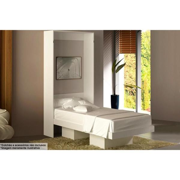 Cama Dobrável Multifuncional Articulada CM8015 Branco - Tecno Mobili Imagem de Cama Dobrável Multifuncional Articulada CM8015 Branco - Tecno Mobili