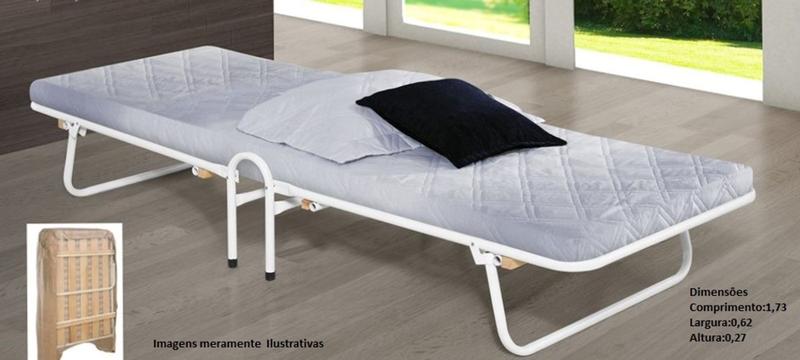 Imagem de Cama dobravel multiuso com colchonete branca