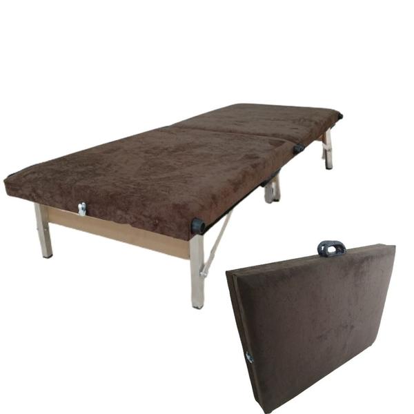 Imagem de Cama Dobrável Portátil Conjugada Premium MARROM  Viagem/Camping/Alojamentos/Hospedes/Pousadas  - 230KG - ARTPUFF DO BRASIL