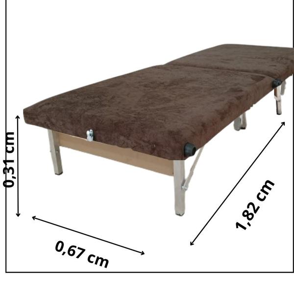 Imagem de Cama Dobrável Portátil Conjugada Premium MARROM  Viagem/Camping/Alojamentos/Hospedes/Pousadas  - 230KG - ARTPUFF DO BRASIL