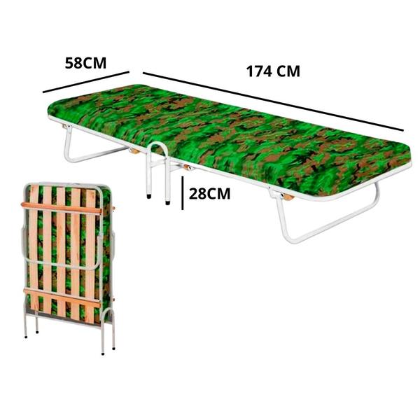 Imagem de Cama Dobrável Portátil Solteiro Com Colchão 