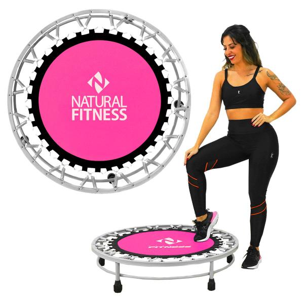 Cama Elástica Mini Jump Profissional Rosa 150kg Academia Studio - Natural Fitness Imagem de Cama Elástica Mini Jump Profissional Rosa 150kg Academia Studio