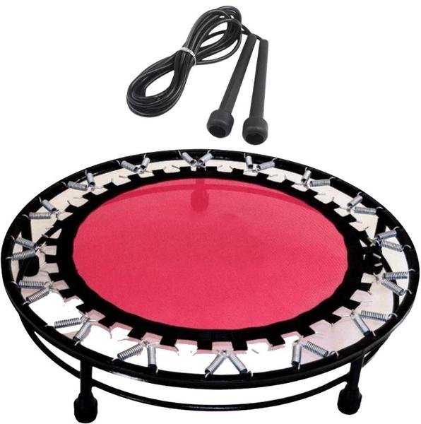 Imagem de Cama Elástica Mini Jump Rosa Com Aro De Reforço + Corda