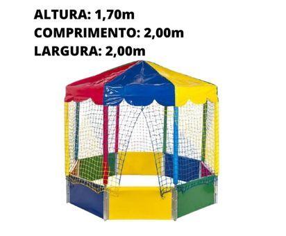 Imagem de Cama Elástica Pula Pula 1,83m + Piscina De Bolinha Oitavada 2,00m + Escorregador Médio Infantil