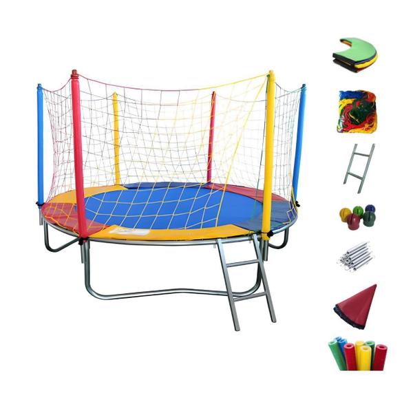 Cama Elástica Pula Pula 2,30m Nacional + Piscina de Bolinhas 1,00m + Gangorra 1 Lugar - Rotoplay Brinquedos Imagem de Cama Elástica Pula Pula 2,30m Nacional + Piscina de Bolinhas 1,00m + Gangorra 1 Lugar