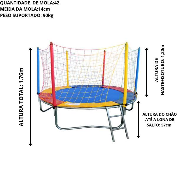 Imagem de Cama Elástica /Pula Pula 2,30m Premium  + Piscina de Bolinhas Oitavada 2,00m Resistente + Gangorra Infantil 1 Lugar