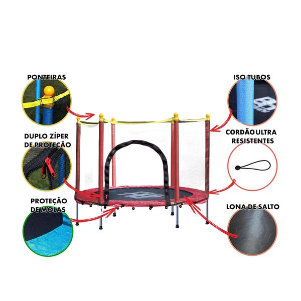 Imagem de Cama Elástica Trampolim Pula Pula Infantil 140m Com Rede