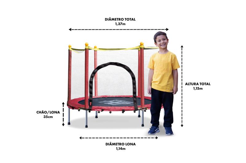 Imagem de Cama Elástica Trampolim Pula Pula Infantil 140m Com Rede