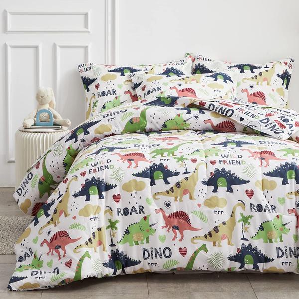 Imagem de Cama em uma bolsa Joyreap Colorful Dinosaur Queen Size 7 peças