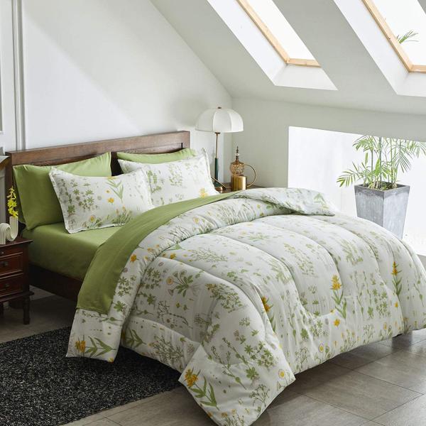 Imagem de Cama em uma bolsa Joyreap Green Leaves Yellow Flowers Twin Size