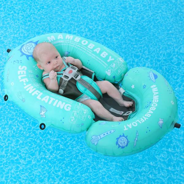 Imagem de Cama flutuante de piscina HECCEI Mambobaby com cobertura solar para 3-24 m