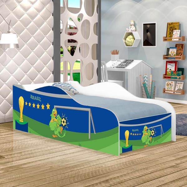Cama Fun Copa do Mundo Solteiro Com Colchão - Casa H Imagem de Cama Fun Copa do Mundo Solteiro Com Colchão