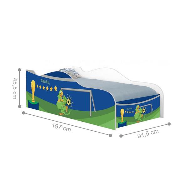 Cama Fun Copa do Mundo Solteiro Com Colchão - Casa H Imagem de Cama Fun Copa do Mundo Solteiro Com Colchão