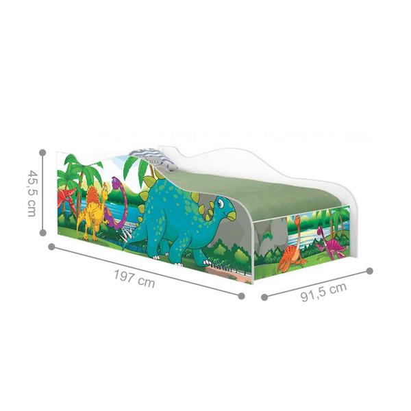 Imagem de Cama Fun Dinossauro no Lago Solteiro Com Colchão