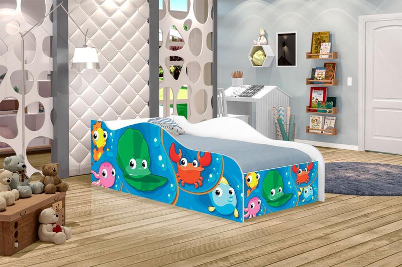 Cama Fun Fundo do Mar Peixes Solteiro Com Colchão - CasaH Imagem de Cama Fun Fundo do Mar Peixes Solteiro Com Colchão
