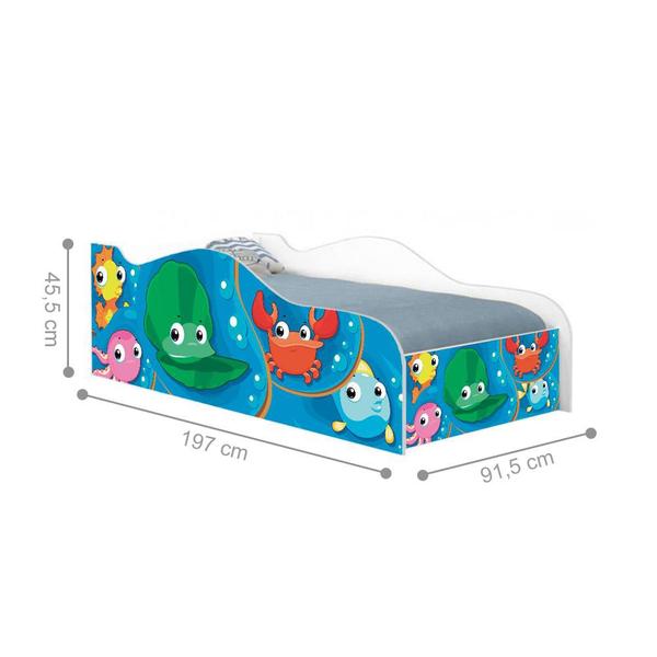 Cama Fun Fundo do Mar Peixes Solteiro Com Colchão - CasaH Imagem de Cama Fun Fundo do Mar Peixes Solteiro Com Colchão
