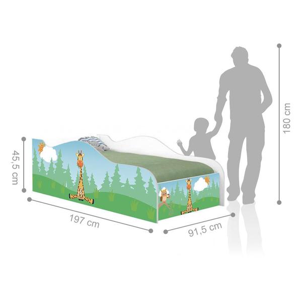 Imagem de Cama Fun Girafa e Coruja Solteiro Com Colchão