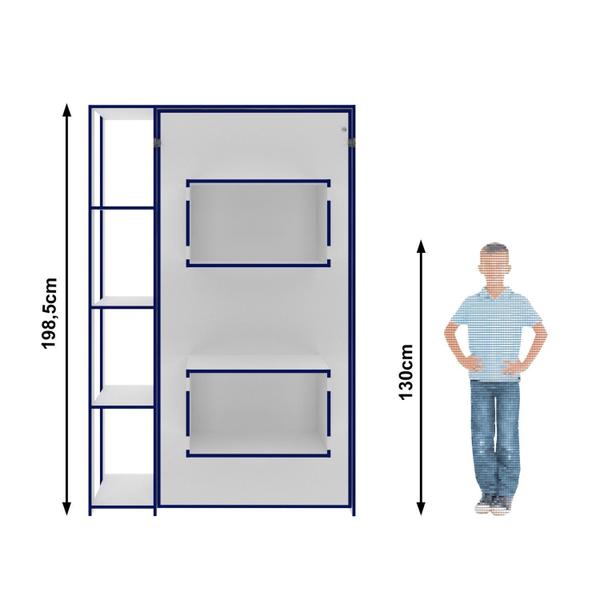 Imagem de Cama Infantil Articulada CM8013 Tecno Mobili 4 Prateleiras 2 Nichos 128,5x198,5x193cm