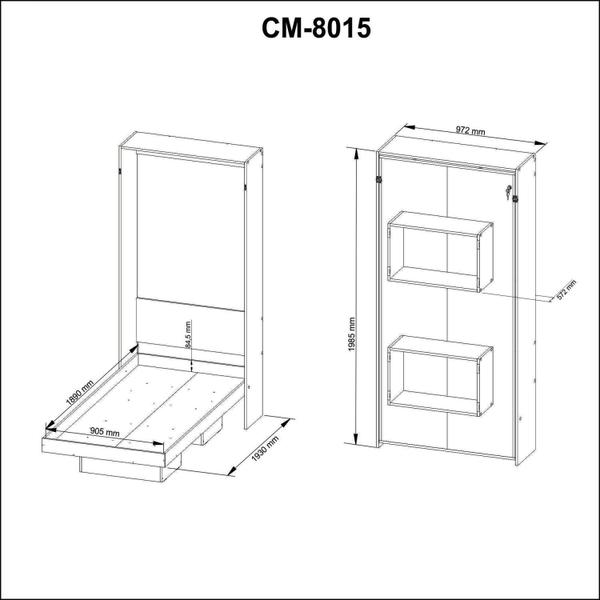 Imagem de Cama Infantil Articulada CM8015 Tecno Mobili Articulada 97,2x193X198,5cm