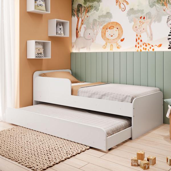 Imagem de Cama Infantil Bicama Caracol Branco - Movelbras